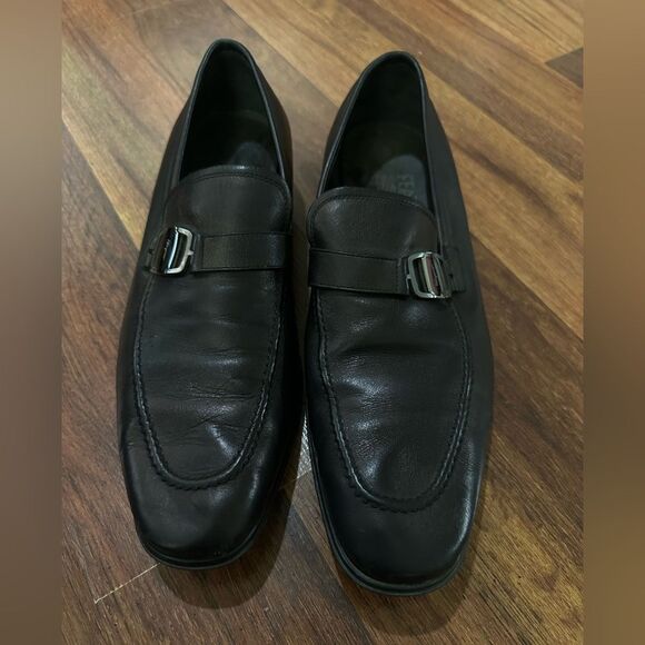 Salvatore Ferragamo Men's Black Leather Loafers size 9.5 - Picture 4 of 11